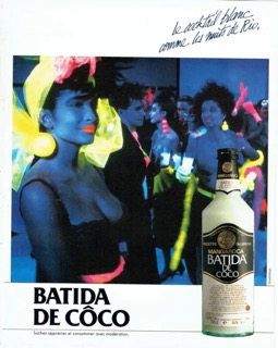 Image montrant une publicité magazine de 1987 : "BATIDA DE CÔCO", un cocktail.